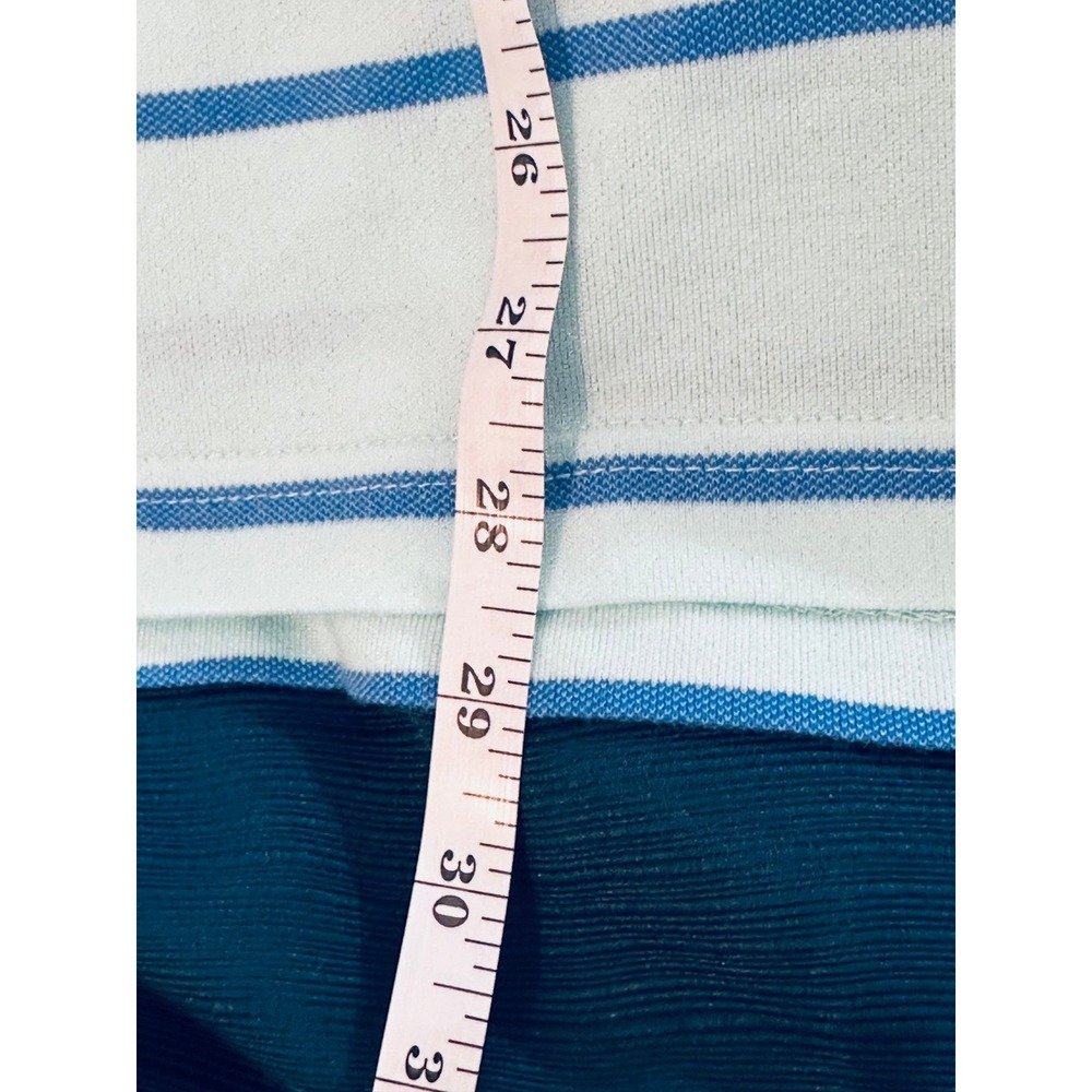 IZOD Advantage Performance Polo Shirt Mens XXL Mint Green Blue Striped Stretch - Picture 3 of 5